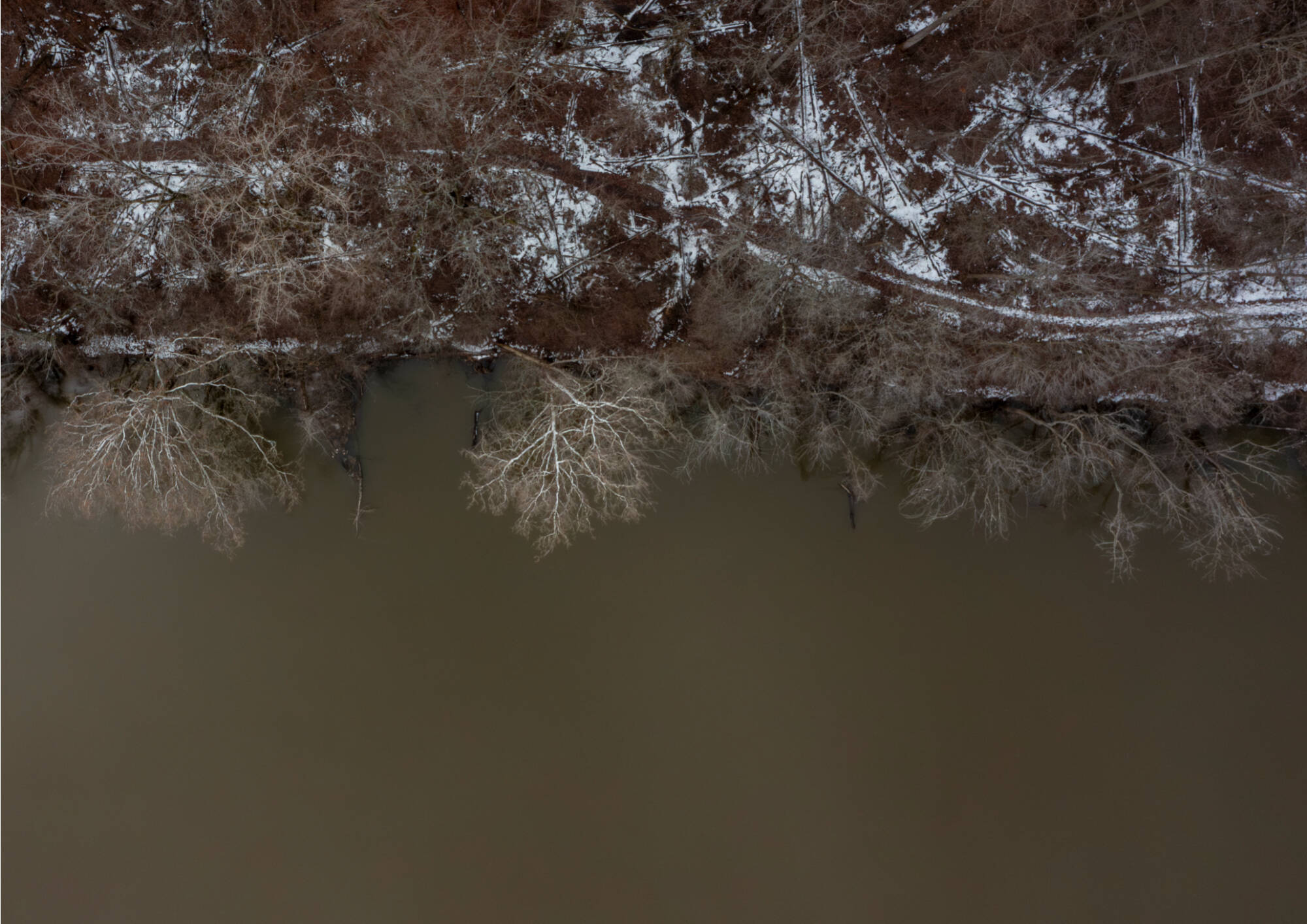winter grand river shoreline